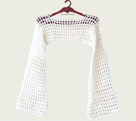 Plain Mesh Bolero Shrug