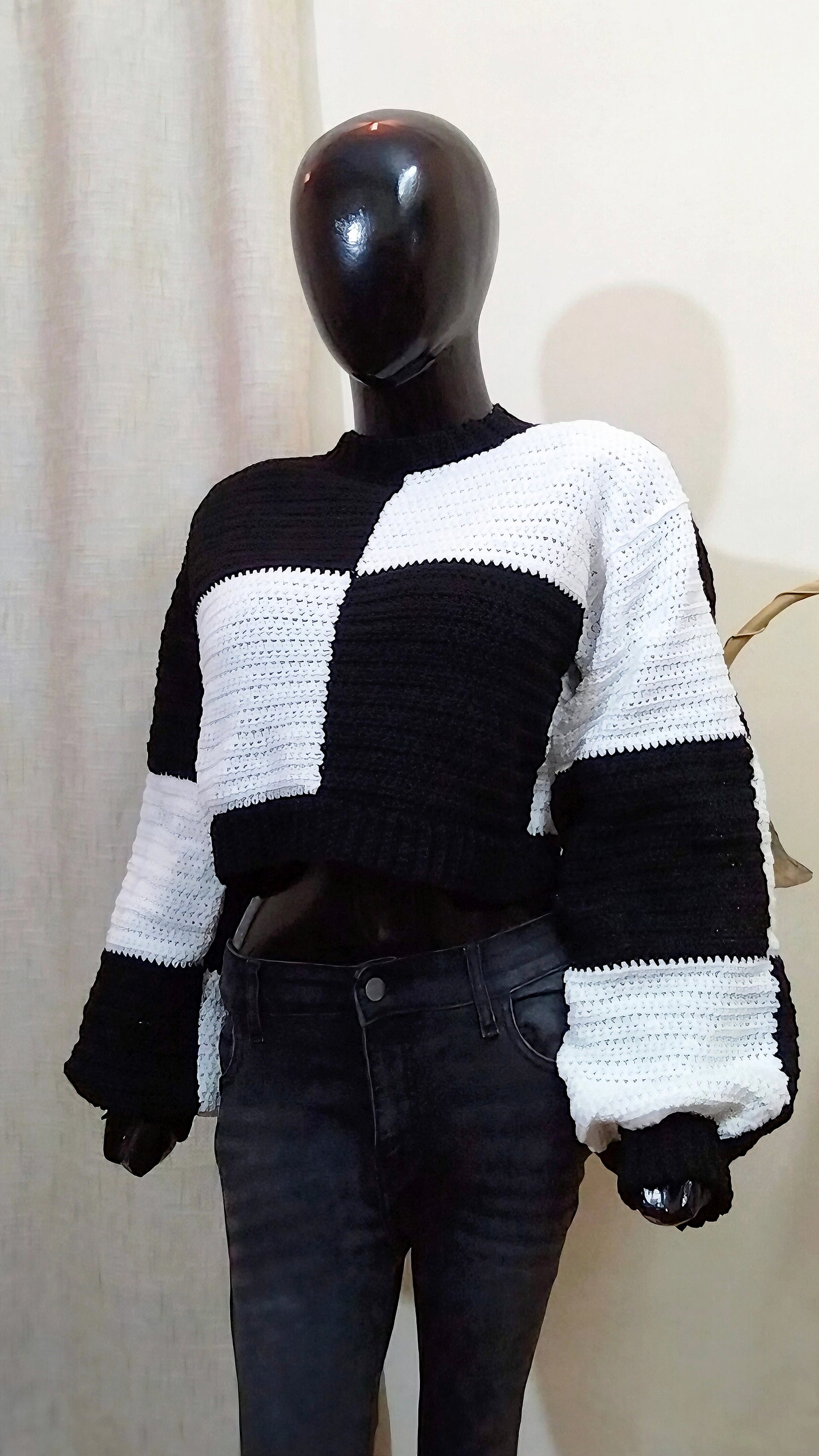 Patchwork Crop Sweater